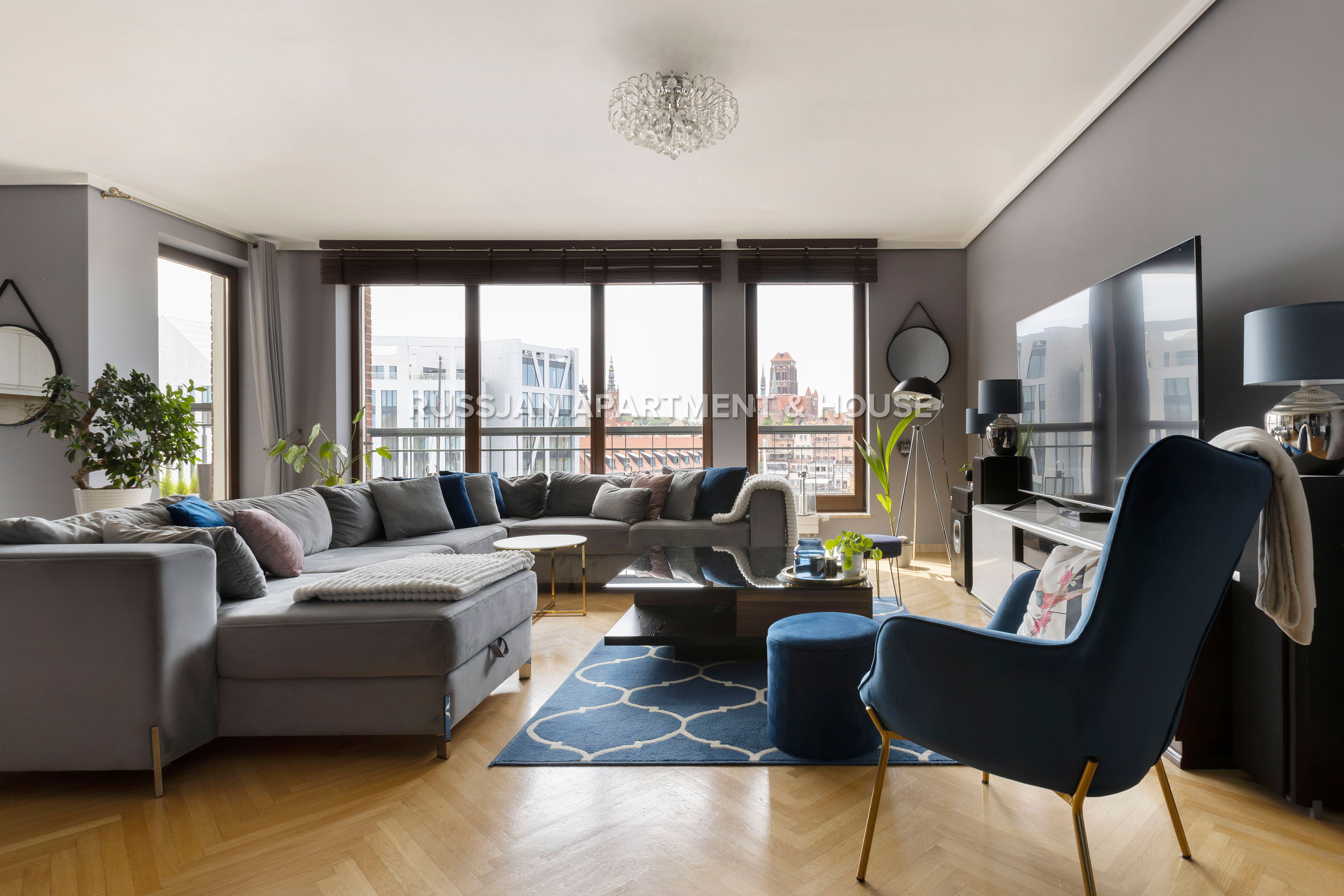 Apartament Gdańsk Stare Miasto - Czteropokojowy apartament z dwoma balkonami i sauną oraz widokiem na marinę  - Russjan